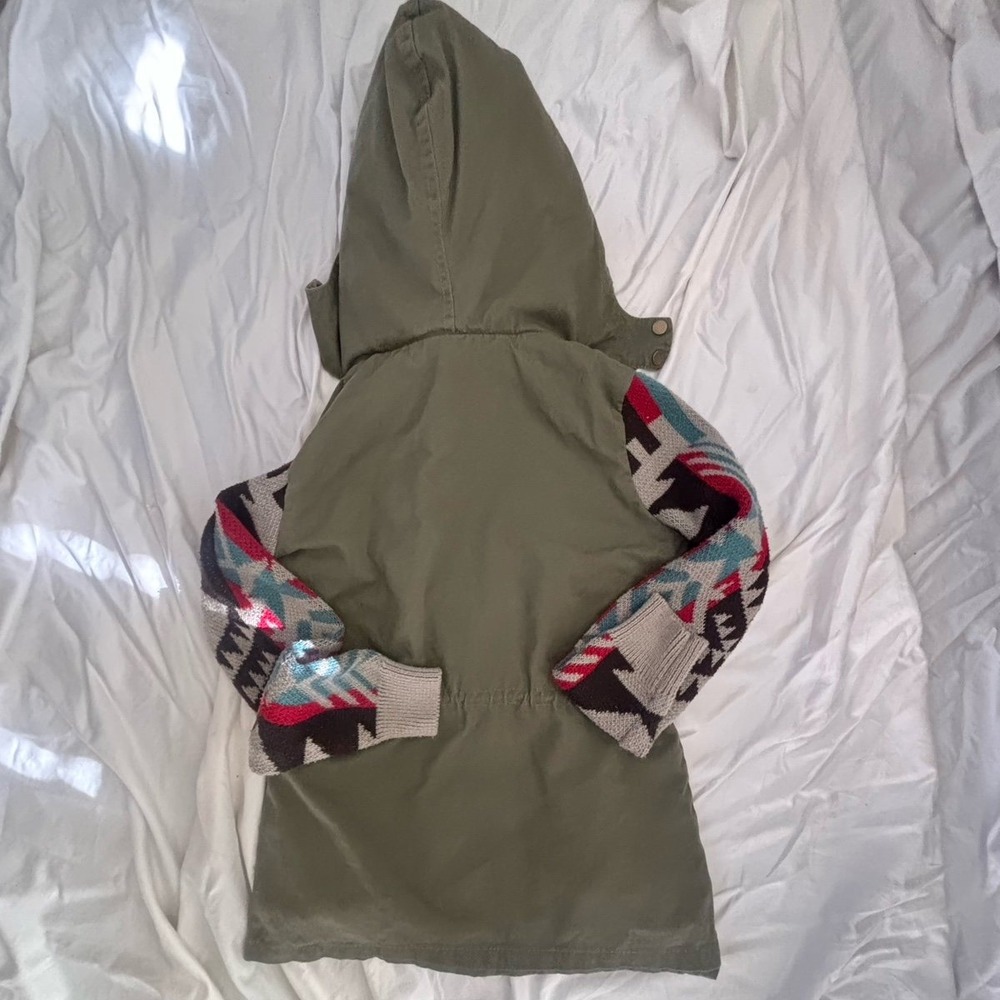 Thread & Supply Green Aztec Sweater Utility Army Jacket Size Small - Picture 5 of 9